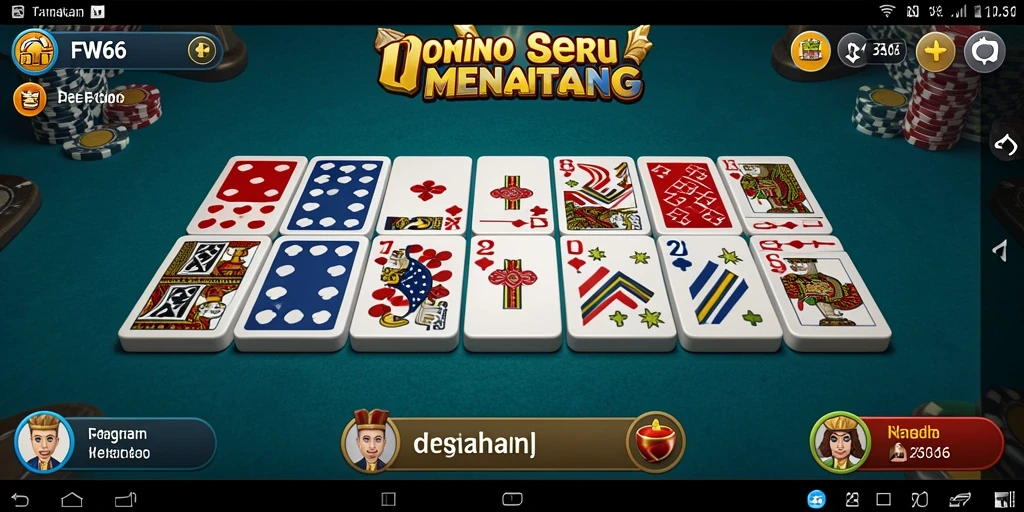Tampilan gameplay mengasyikkan dalam permainan Domino FW66.