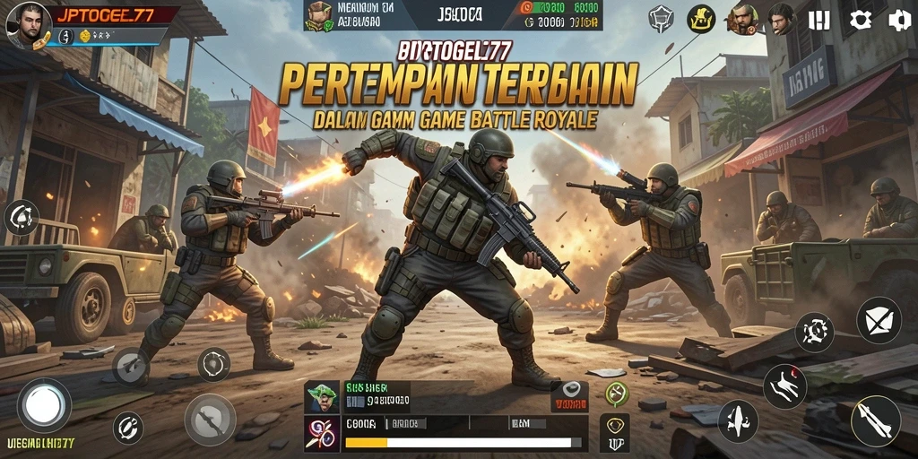 Tampilan gameplay mendebarkan di JPTOGEL77 dengan aksi Battle Royale.