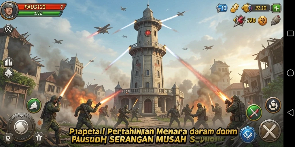 Tangkapan layar menarik dari gameplay Tower Defense yang seru.