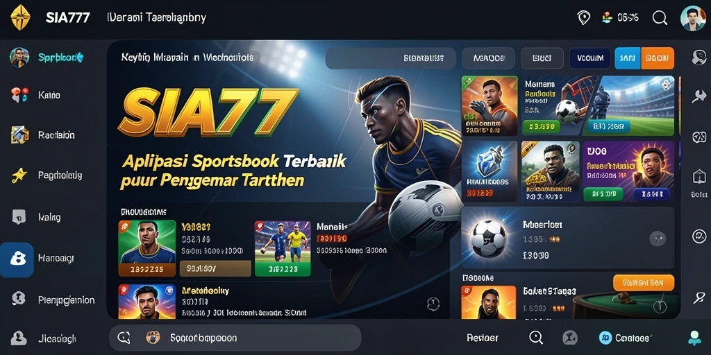 Tampilan menarik dari aplikasi SIA777 dengan gameplay Sportsbook.