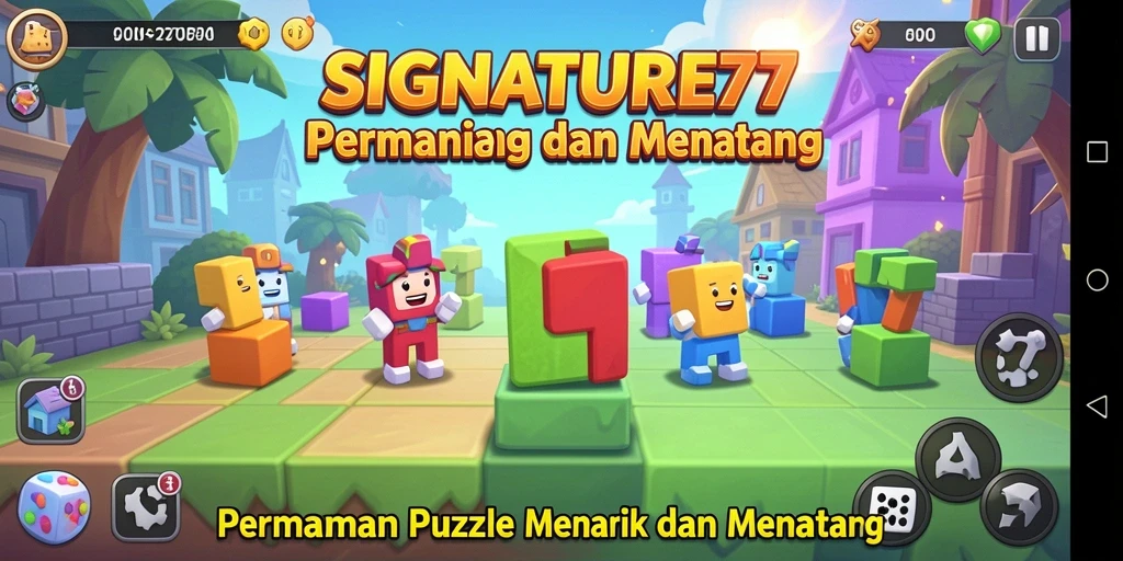 Tampilan gameplay SIGNATURE77 menampilkan tingkat kesulitan puzzle yang bervariasi.