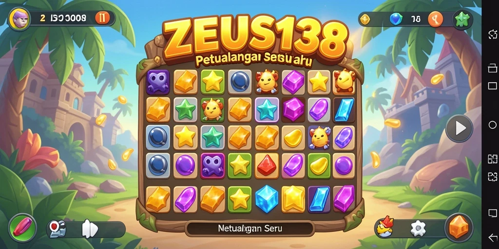 Tampilan gameplay zeus138 yang menantang dan berwarna-warni.