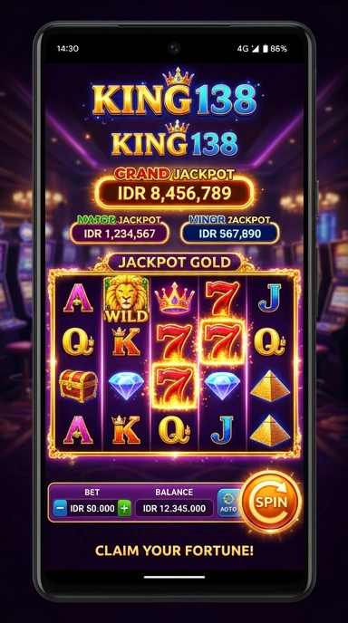 Tampilan antarmuka pengguna aplikasi king138.